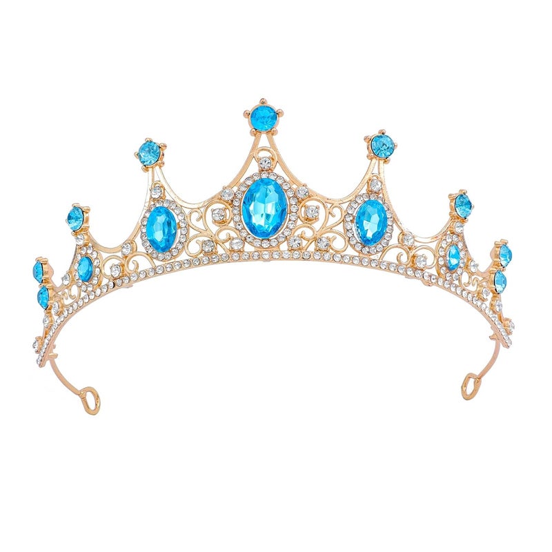 FORSEVEN Crystal Tiaras Birthday Crown for Women Wedding Rhinestones Princess Party Headbands Hair Accessories for Women and Girls Halloween Decorations Headband - Image 1