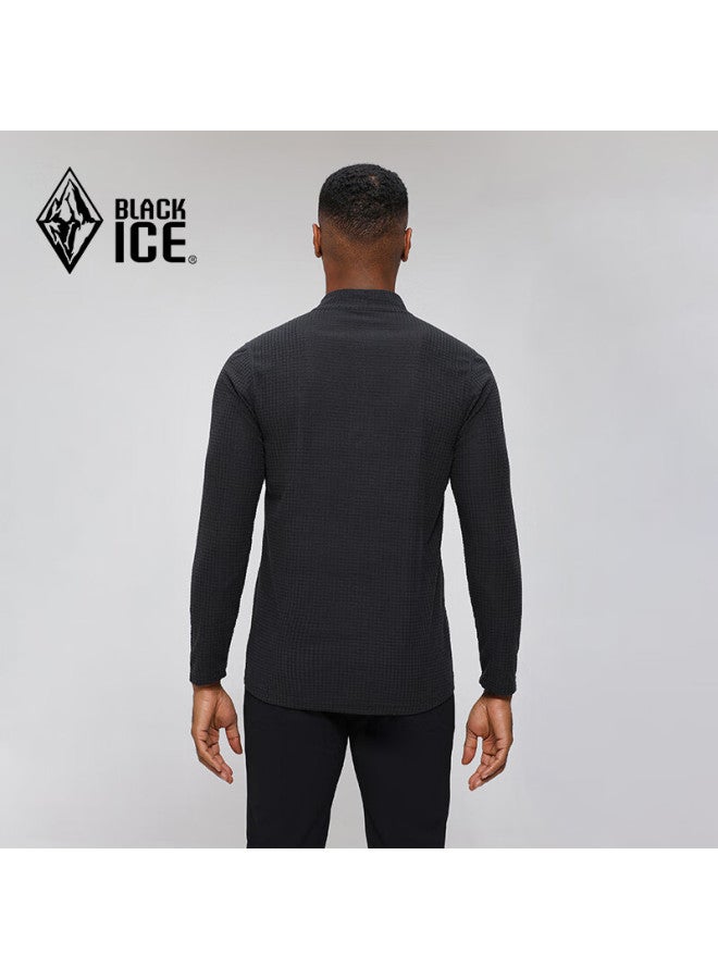 Black Ice Blackice Men's Antibacterial Lightweight Comfortable Warm 1/2 Zip Fleece Jacket Gray Black Size S - Image 3