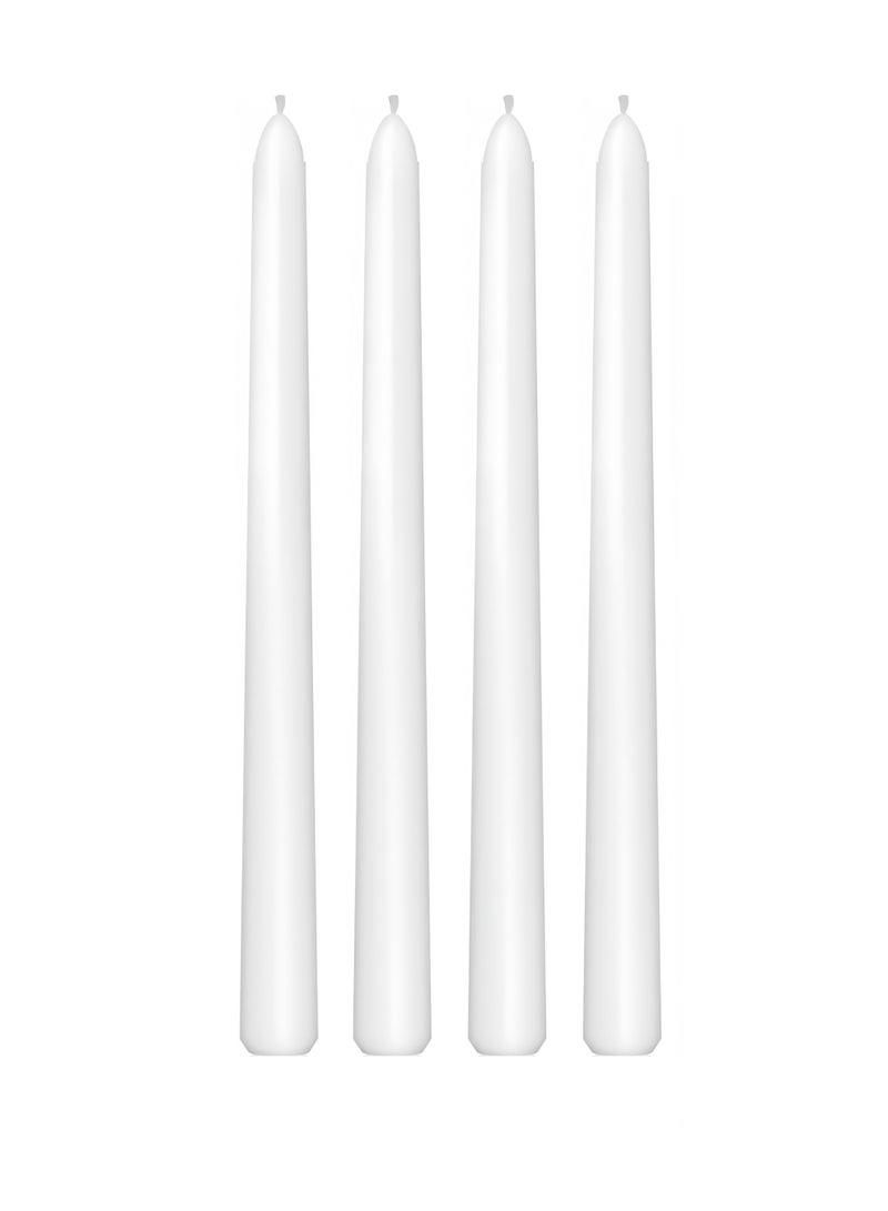 10 Inch White Taper Candles, 4 Packs Unscented Candlesticks for Dinner, Wedding, Valentine’s Day and Home Decoration, Dripless and Smokeless, 8-10 Hours Burn - Image 2