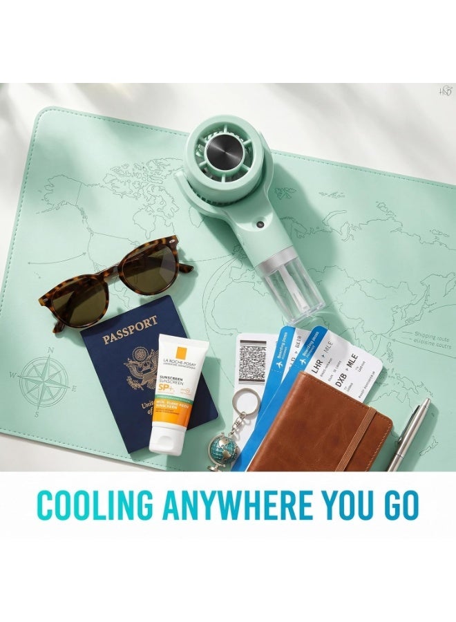 USB Rechargeable Portable Mini Cooling Mist Fan with 3 Wind Speeds, Water Humidifying Function, Personal Cooling Fan for Travel, Office, Outdoor Use - Image 5