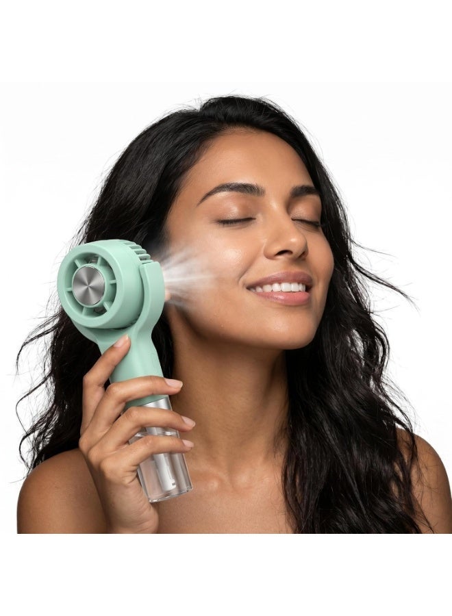 USB Rechargeable Portable Mini Cooling Mist Fan with 3 Wind Speeds, Water Humidifying Function, Personal Cooling Fan for Travel, Office, Outdoor Use - Image 1