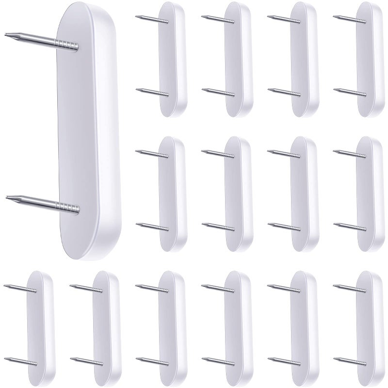 Jetec Jetec Plastic Head Double Pins Bed Skirt Holding Pins White Furniture Chair Leg Brooch Glide Nails Holding Brooch for Slipcovers and Bedskirts15 Pieces 