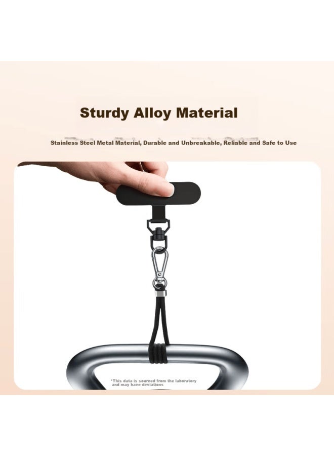 Bzbc Phone Lanyard Clip 360° Rotating Metal Pad Wrist Strap Anti-theft Anti-drop Ultra-thin Pendant Buckle Accessories Black 2-pack - Image 4