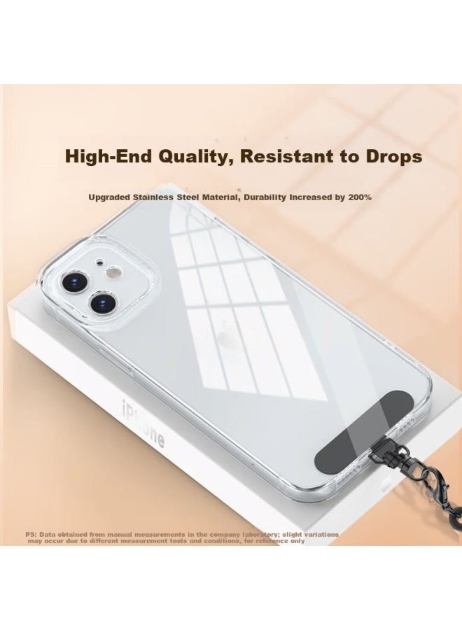 Bzbc Phone Lanyard Clip 360° Rotating Metal Pad Wrist Strap Anti-theft Anti-drop Ultra-thin Pendant Buckle Accessories Black 2-pack - Image 2