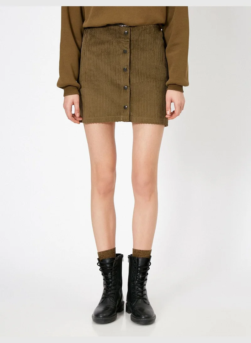 كوتون Button Detailed Skirt