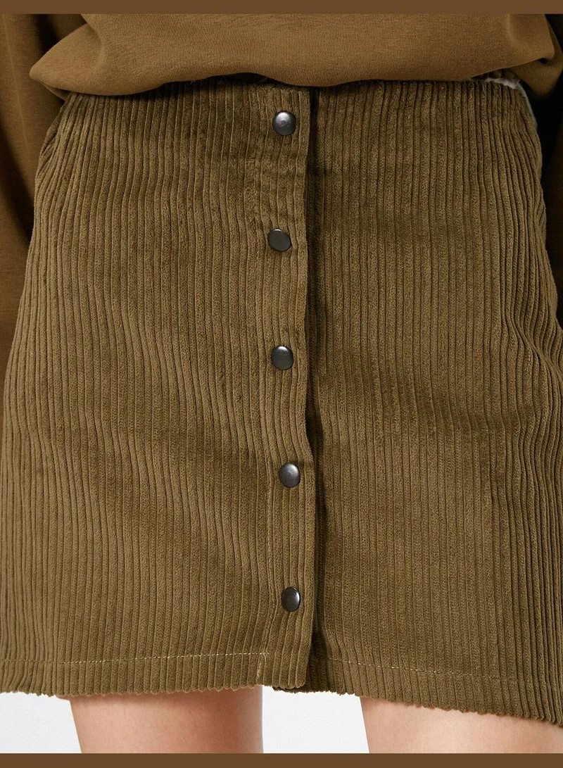 كوتون Button Detailed Skirt