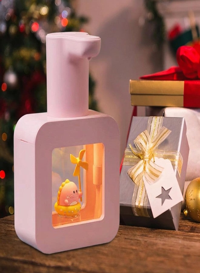 Ipalmay Cute Kids Soap Dispenser - Automatic Foaming Soap Facial Cleanser Shampoo Dispenser, Hand-Free, USB Rechargeable, 13.5oz, Christmas Birthday Gift, Pink Dinosaur - Image 1
