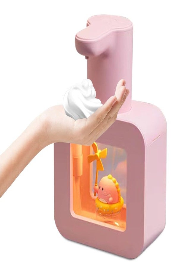 Ipalmay Cute Kids Soap Dispenser - Automatic Foaming Soap Facial Cleanser Shampoo Dispenser, Hand-Free, USB Rechargeable, 13.5oz, Christmas Birthday Gift, Pink Dinosaur - Image 2