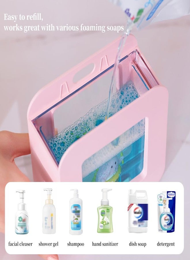 Ipalmay Cute Kids Soap Dispenser - Automatic Foaming Soap Facial Cleanser Shampoo Dispenser, Hand-Free, USB Rechargeable, 13.5oz, Christmas Birthday Gift, Pink Dinosaur - Image 4
