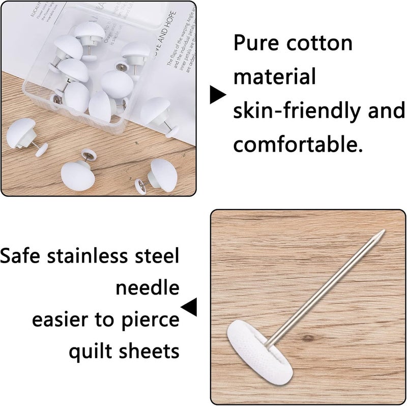 Potanro Duvet Cover Clips 12 Pcs Duvet Pins Comfortable Duvet Holder Clips, Duvet Button Fasteners Keeps Comforter from Shifting(White) - Image 5