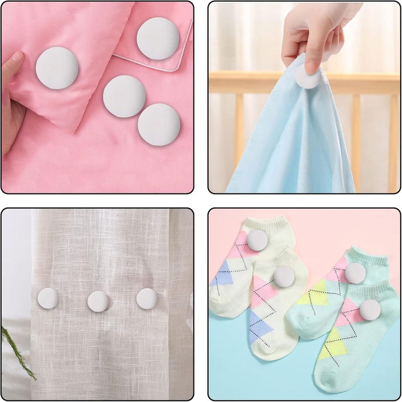 Potanro Duvet Cover Clips 12 Pcs Duvet Pins Comfortable Duvet Holder Clips, Duvet Button Fasteners Keeps Comforter from Shifting(White) - Image 3