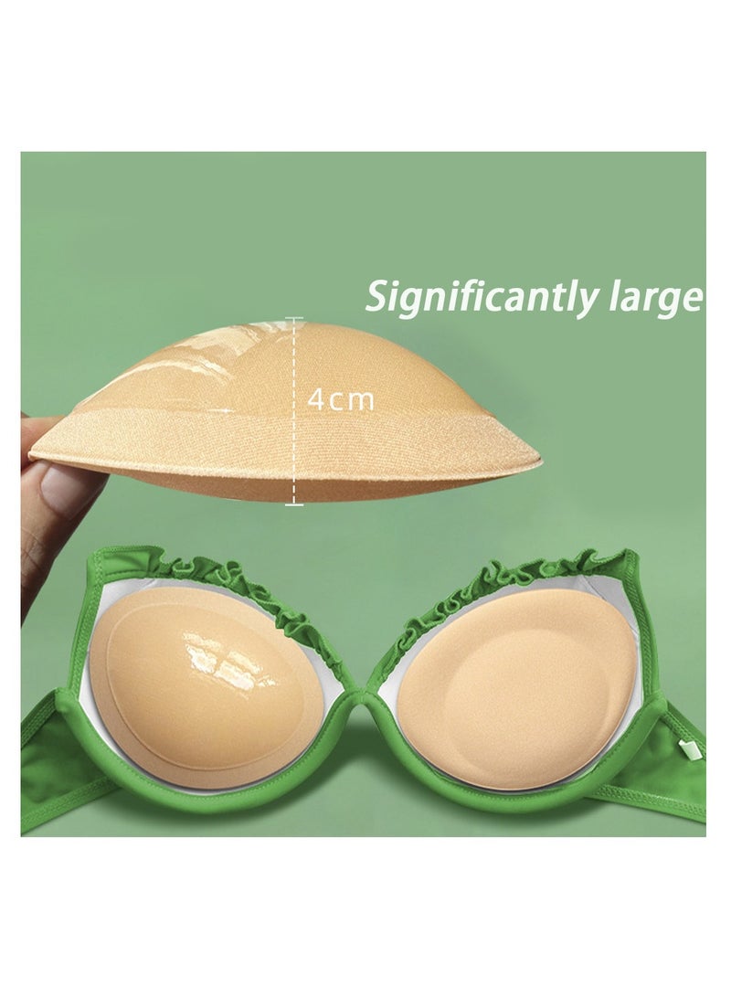 Furtey 2 Pairs Bra Inserts , Self-adhesive Swimsuit Bra Pads ,Inserts Removable Silicone , Bra Lift Sticky Cups ,Bra Underwear Inner Lining Thickened Version , Gather Together to Adjust Size, Black  - Image 2