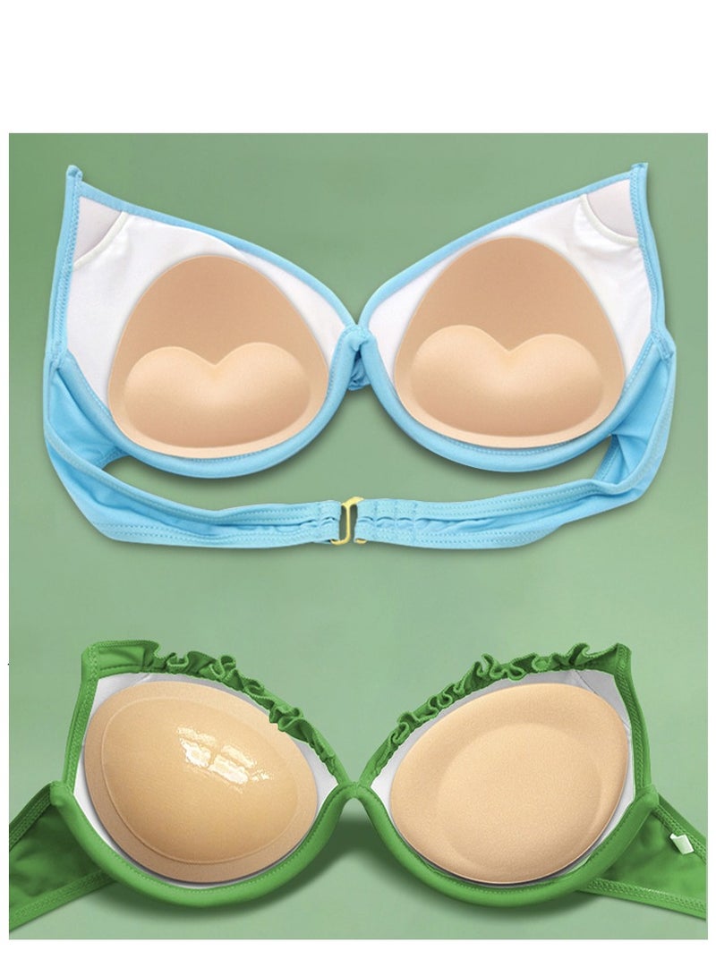 Furtey 2 Pairs Bra Inserts , Self-adhesive Swimsuit Bra Pads ,Inserts Removable Silicone , Bra Lift Sticky Cups ,Bra Underwear Inner Lining Thickened Version , Gather Together to Adjust Size, Black  - Image 5