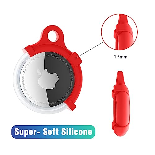 KACA Silicone Case Compatible with Apple AirTag - Full Protection, Keychain Included, Slim and Simple Design, Premium Food Grade Silicone, Scratch-Free, Safe for Kids and Pets [Red] - Image 5