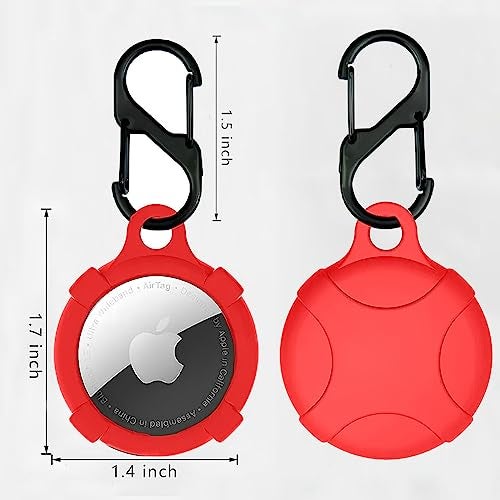 KACA Silicone Case Compatible with Apple AirTag - Full Protection, Keychain Included, Slim and Simple Design, Premium Food Grade Silicone, Scratch-Free, Safe for Kids and Pets [Red] - Image 3
