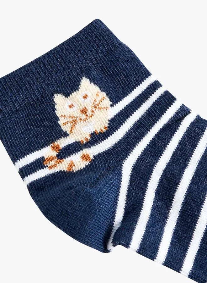 بيرفيت Pack Of 5 Baby Boys Ankle Length Socks Striped