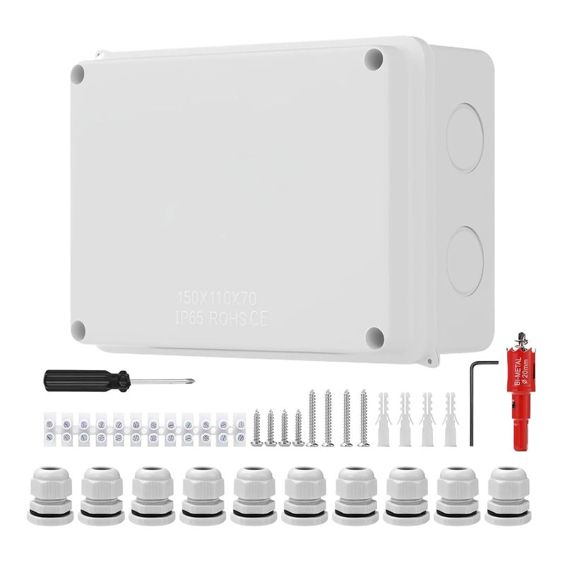 IP65 Waterproof Junction Box with M20 Cable Glands for Outdoor Electrical Connections - Image 1