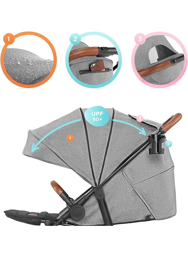 Kinderkraft Grande Lx Pushchair Grey 9.50 Kg Pack Of 1 - Image 4