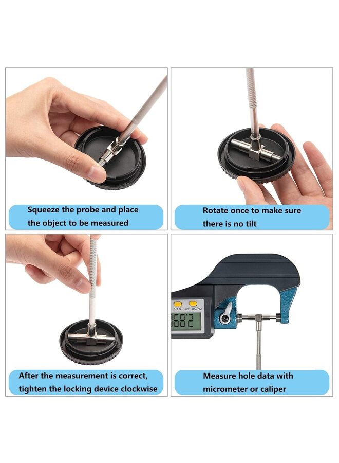 4Pcs Telescoping Gage Set, 5/16" - 6" Range, T-Bore Hole Gauges w/Pouch, High Precision Telescopic Bore Gauge T-Gage Set (5/16" to 6") (Size : 4PCS) - Image 2