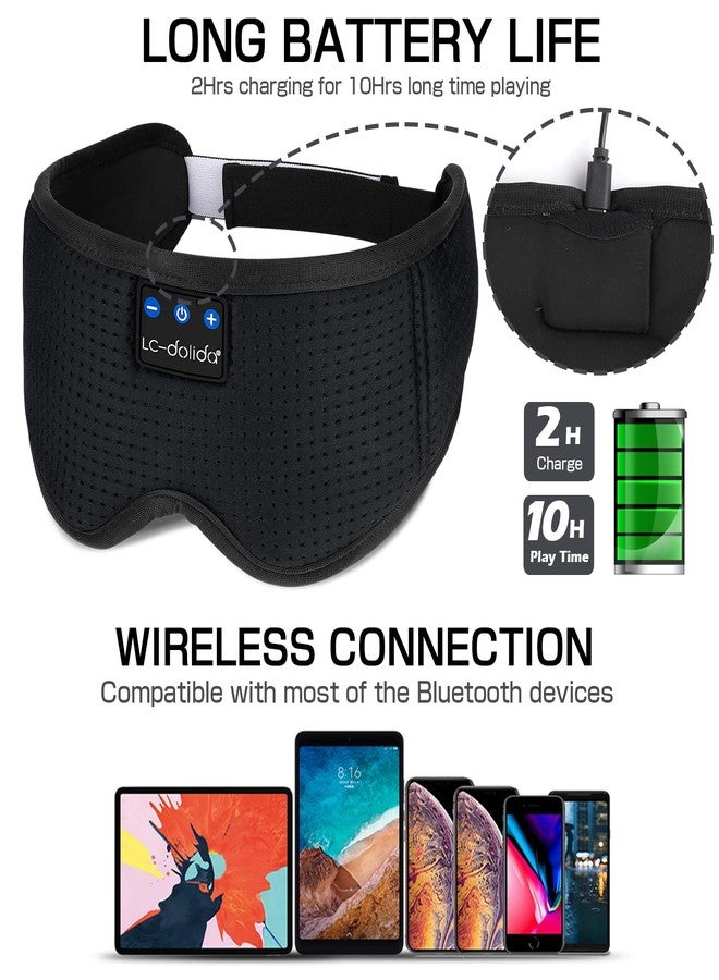 LC-dolida Sleep Headphones Sleep Mask with Bluetooth Headphones, LC-dolida Eye Mask for Sleeping Eye Pillow Sleeping Headphones for Side Sleepers Thin Speaker Cool Gadgets Gifts for Men&Women - Image 5