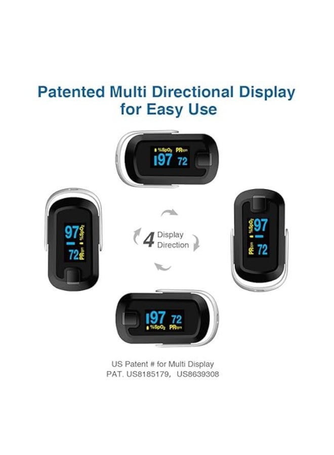 جهاز قياس الأكسجين في الدم ونبض القلب – شاشة OLED واضحة – دقيق وسهل الاستخدام في المنزل أو أثناء السفر - Image 2