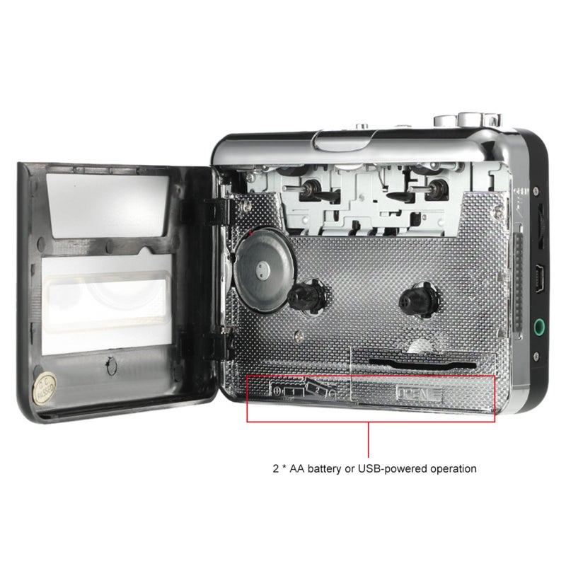 إزكاب محول شريط USB إلى MP3 مع سماعات أذن V2851_P أسود - Image 2