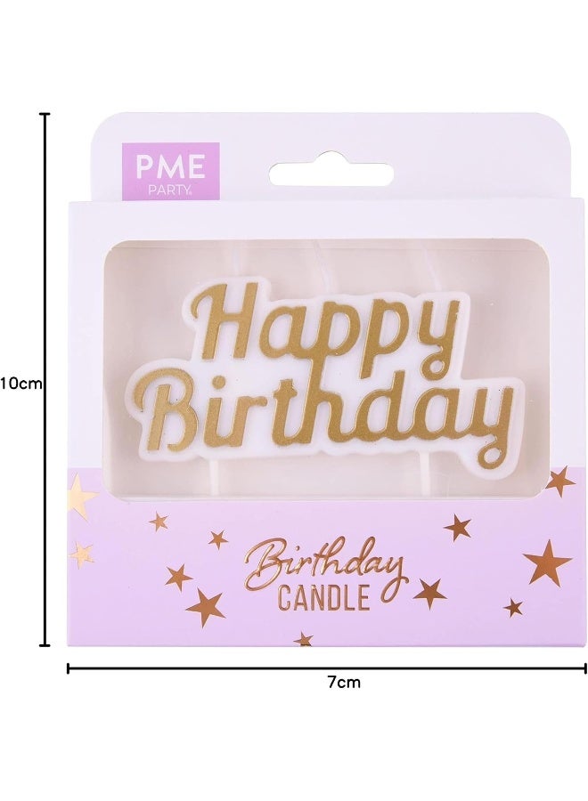 PME Happy Birthday Candle - Gold - Image 4