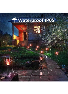 SYOSI 6-Pieces Solar Torch Lights With Flickering Flame Fire Effect Garden Light Auto On OR Off Dust To Dawn Outdoor Waterproof Landscape Decoration Solar Powered Security Torch Light  - Image 4