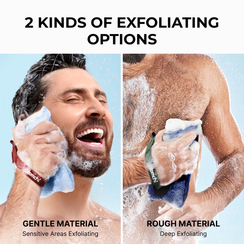 ZOMCHI 2 Pieces Soap Bags for Soap Bars with Different Roughness, Exfoliating Soap Saver Bags, Soap Pouch for Body Wash (Blue) - Image 3