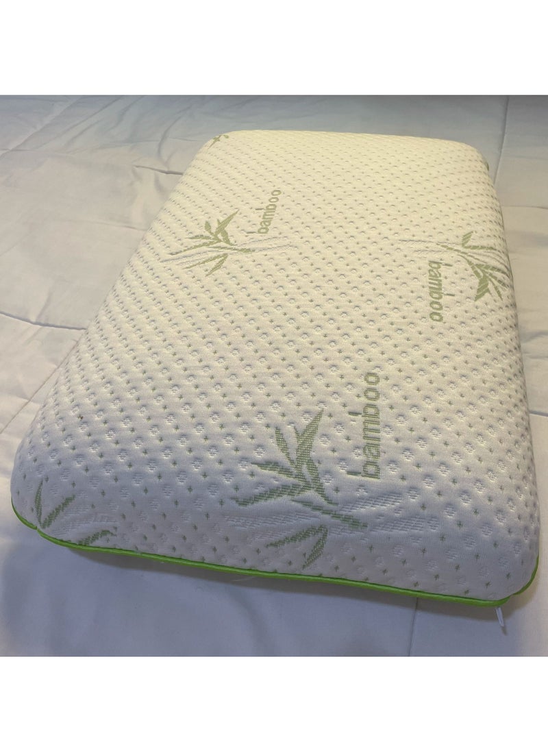MAXQON Bamboo Memory Foam Pillow With Removable Bamboo Rayon Cover - Hypoallergenic & Breathable- 60x40x13cm  - Image 5