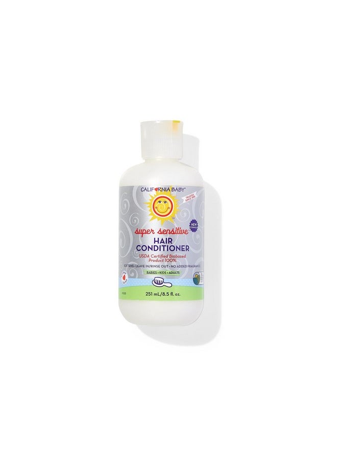 California Baby Super Sensitive Hair Conditioner No Fragrance 100% Plantbased (Usda Certified) ; Allergy Friendly ; Babies Adults & Kids Leave In Conditioner For Dry & Sensitive Skin ; 251 Ml / 8.5 Fl. Oz.  - Image 2