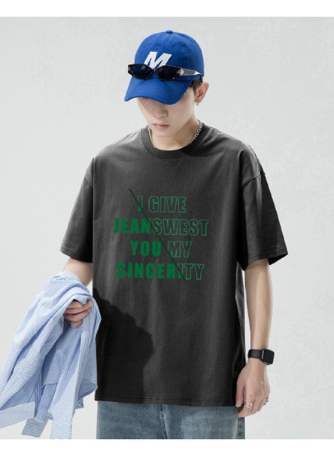 Jeanswest 100% Cotton Breathable Men's Short Sleeve Comfortable Thin Casual T-shirt Versatile Loose Fit Men's Top Relaxed Half-sleeve Shirt - Image 1