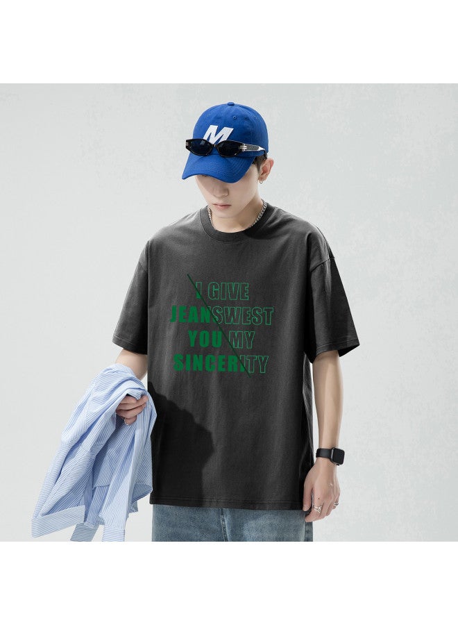 Jeanswest 100% Cotton Breathable Men's Short Sleeve Comfortable Thin Casual T-shirt Versatile Loose Fit Men's Top Relaxed Half-sleeve Shirt - Image 2