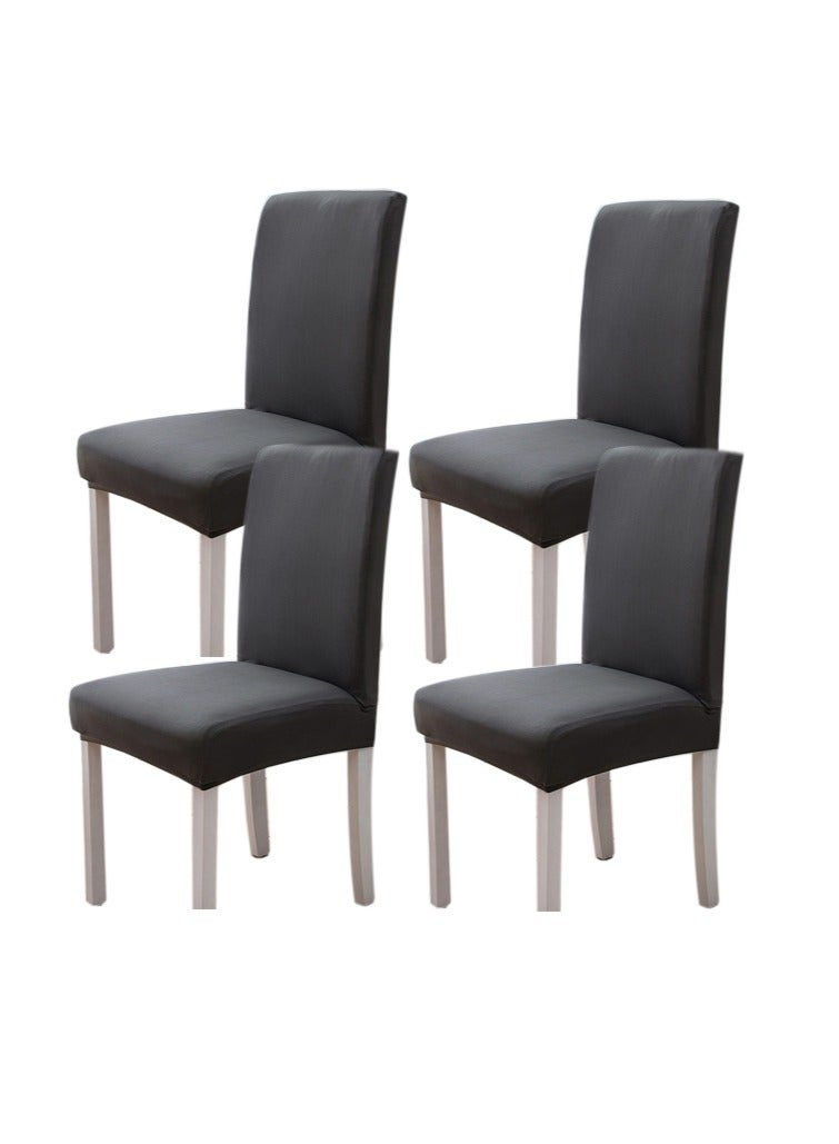 4 Pcs Chair Cover,Dark Grey - Image 1