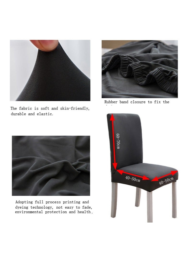 4 Pcs Chair Cover,Dark Grey - Image 3