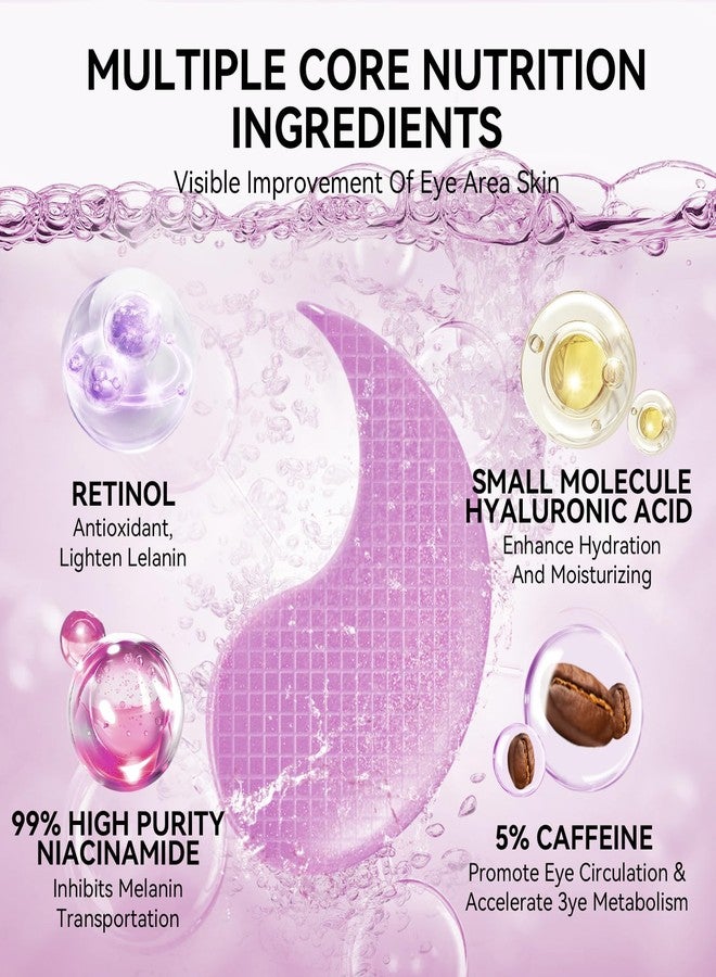 BREYLEE Retinol Eye Mask Under Eye Patches with Retinol, Collagen & Hyaluronic Acid, Reduce Puffy Eyes, Dark Circles, Wrinkles & Fine Lines, Anti-Aging Smoothing Skin Care for Women & Men - 60 Pcs - Image 3