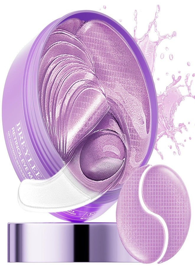 BREYLEE Retinol Eye Mask Under Eye Patches with Retinol, Collagen & Hyaluronic Acid, Reduce Puffy Eyes, Dark Circles, Wrinkles & Fine Lines, Anti-Aging Smoothing Skin Care for Women & Men - 60 Pcs - Image 1