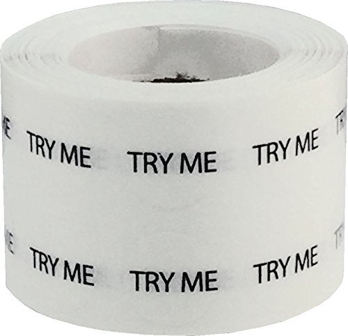 InStockLabels.com Clear Try Me Stickers, 1/2 Inch Round, 1000 Labels on a Roll - Image 1