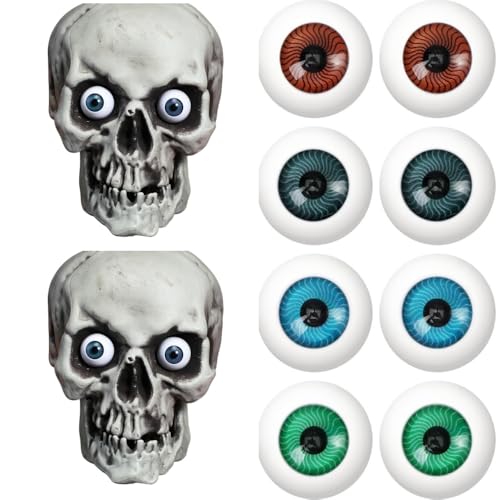 ROSENICE Halloween Eyeballs Scary Realistic Hollow Eyeball Halloween Horror Mask Skull Costume Props for Halloween Trick or Treat Party Craft Decoration 8PCS (26mm) - Image 1