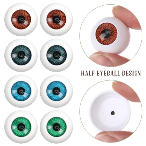 ROSENICE Halloween Eyeballs Scary Realistic Hollow Eyeball Halloween Horror Mask Skull Costume Props for Halloween Trick or Treat Party Craft Decoration 8PCS (26mm) - Image 4