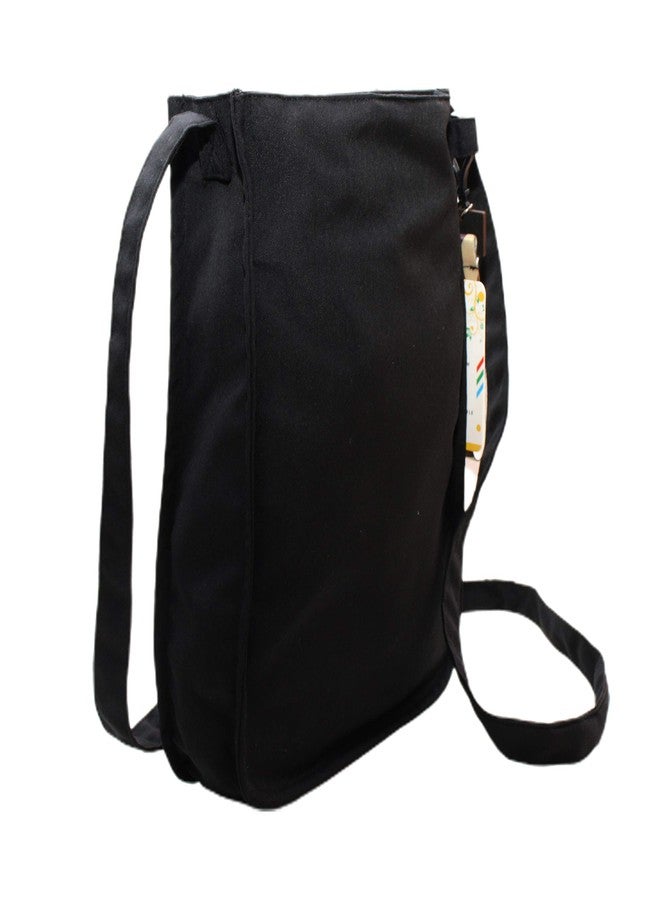 LOOK made Hand Embroidered Side Sling 100% Hand bag Mobile Pouch for Women Cum Cross Body Sling Bag (Black_Tree) - Image 3