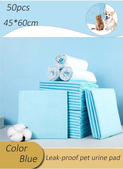 50 Pieces Disposable Absorbent Quick-Drying Leak-Proof Pads Disposable Pet Training Pads, Extra Thick Leak-Proof Pet Urinating Pads with 5 Highly Absorbent Layers Puppy and Kitten Pads for Pet Toilet Training 45*60cm