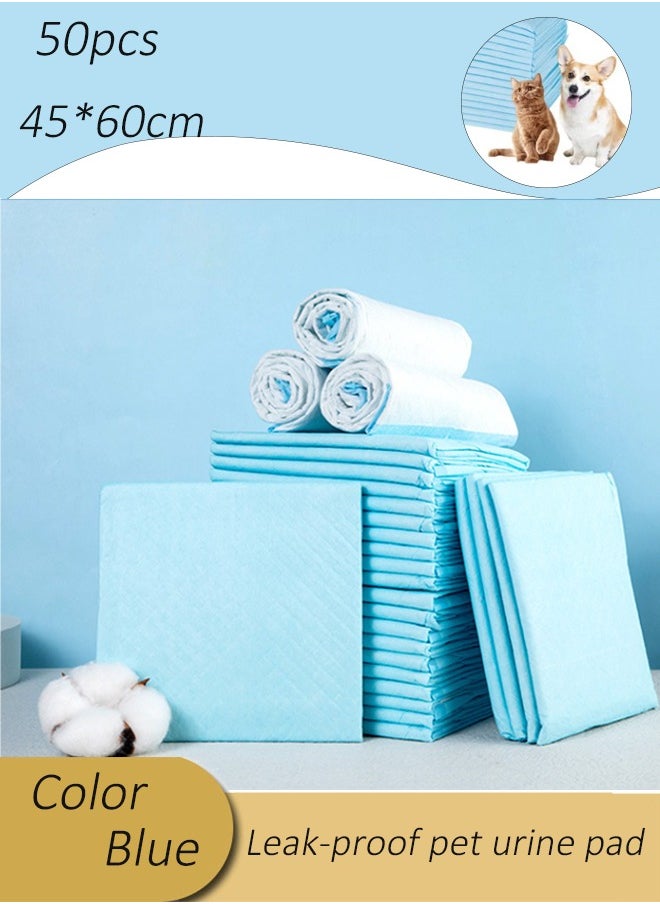 50 Pieces Disposable Absorbent Quick-Drying Leak-Proof Pads Disposable Pet Training Pads, Extra Thick Leak-Proof Pet Urinating Pads with 5 Highly Absorbent Layers Puppy and Kitten Pads for Pet Toilet Training 45*60cm