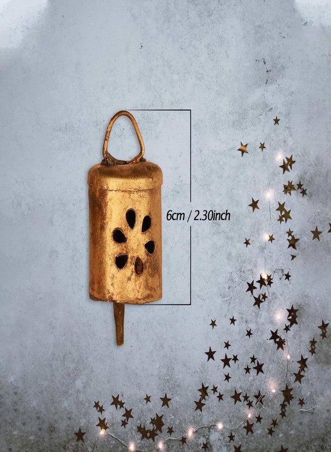 Vivanta 10 Pcs Vintage Hanging Bells - Small Christmas Bells for Decoration, Rustic Gold Jingle Bells for Craft, Farmhouse Bell Ornaments, Witch & Cow Bells for Home Decor, Wind Chime, Door Knob, Wall Decor - Image 2