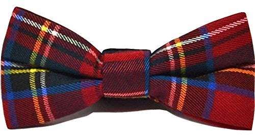 King & Priory Traditional Red Tartan Check Bow Tie, Plaid, Stewart Tartan, Scotland, Highland - Image 2