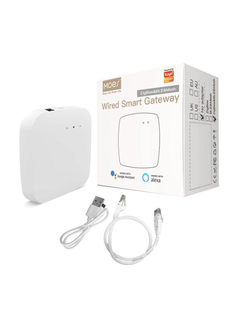 MOES - Smart Wired Multi-mode Smart Home Gateway ZigBee WiFi Bluetooth Mesh Hub Smart Life App Control Works with Amazon Alexa Google Home - Image 1