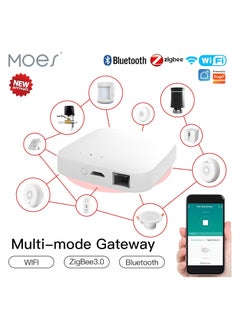 Smart Wired Multi-mode Smart Home Gateway ZigBee WiFi Bluetooth Mesh Hub Smart Life App Control Works with Amazon Alexa Google Home