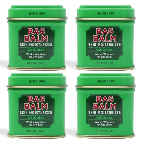 Bag Balm بلسم الحقيبة - مرهم فيرمونت الأصلي، علبة 1 أونصة (عبوة من 4)، مرهم مرطب للبشرة الجافة التي يمكن أن تتشقق أو تتشقق أو تتآكل على اليدين والقدمين والمرفقين والركبتين والكتفين والمزيد - Image 1