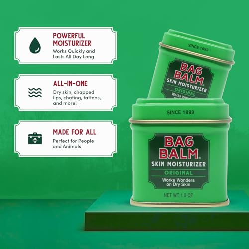 Bag Balm بلسم الحقيبة - مرهم فيرمونت الأصلي، علبة 1 أونصة (عبوة من 4)، مرهم مرطب للبشرة الجافة التي يمكن أن تتشقق أو تتشقق أو تتآكل على اليدين والقدمين والمرفقين والركبتين والكتفين والمزيد - Image 3