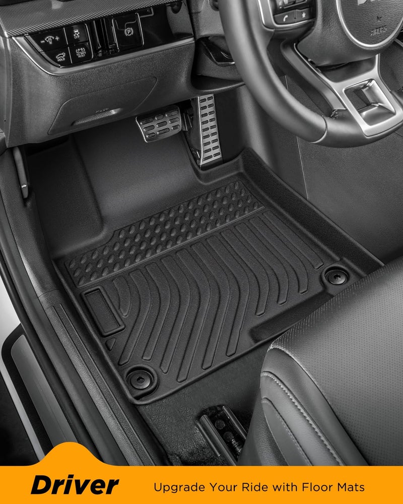 CarQiWireless مجموعة حصائر أرضية لجميع الأحوال مصممة خصيصًا لكيا سبورتاج بنزين 2025 2024 2023 (غير مخصصة للهجين) حصائر أرضية TPE لجميع الأحوال، حصيرة صندوق خلفي تقنية مطاطية، ملحقات داخلية (4 قطع) - Image 2